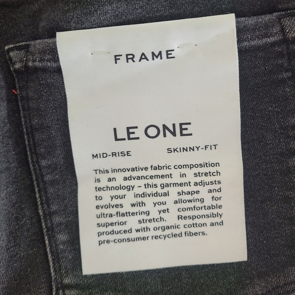 Frame Le One Colorblock Skinny Fit Jeans in Blue/Black 2 NWT - Picture 7 of 8